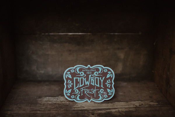 Buckle Sticker Brown/Turquoise